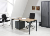 Bureau 4-poot 100 x 80 Antraciet Robson Eiken