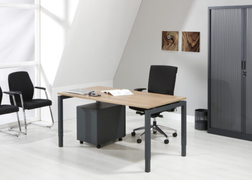 Bureau 4-poot 100 x 80 Antraciet Robson Eiken