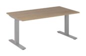 Bureau Zit Sta 160x80 Aluminium Licht Eiken