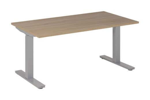 Bureau Zit Sta 160x80 Aluminium Licht Eiken