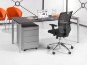 Bureau 4-poot 100 x 80 Aluminium Logan Eiken