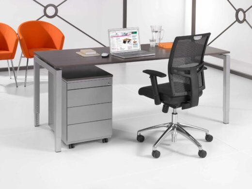 Bureau 4-poot 100 x 80 Aluminium Logan Eiken