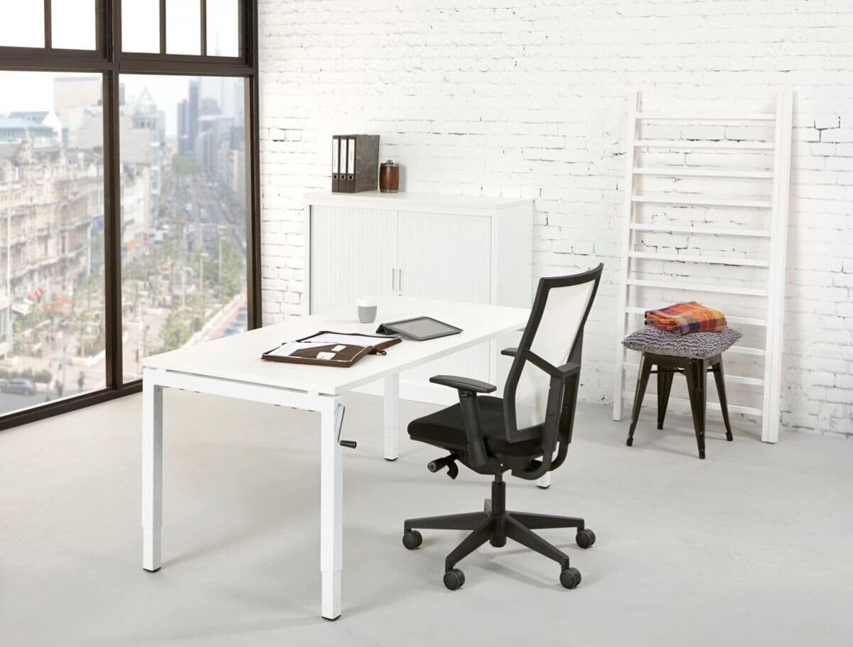 Bureau 4-poot Slinger 140 x 80 cm Wit Wit