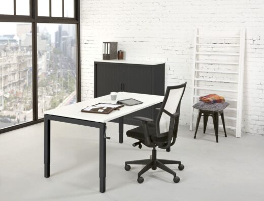 Bureau 4-poot Slinger 140 x 80 cm Zwart Wit