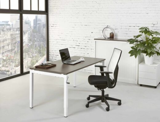 Bureau 4-poot Slinger 180 x 80 cm Wit Logan eiken