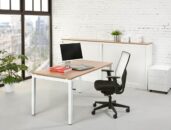 Bureau 4-poot Slinger 180 x 80 cm Wit Robson eiken