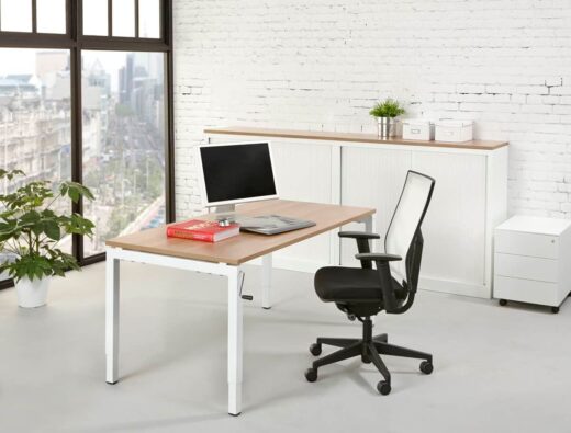Bureau 4-poot Slinger 180 x 80 cm Wit Robson eiken