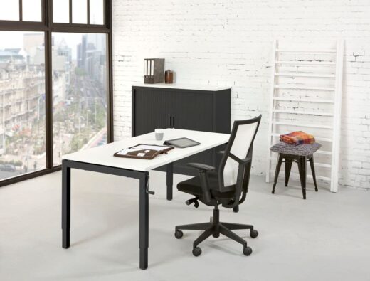 Bureau 4-poot Slinger 180 x 80 cm Zwart Wit