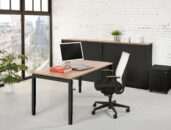 Bureau 4-poot Slinger 180 x 80 cm Zwart Robson eiken