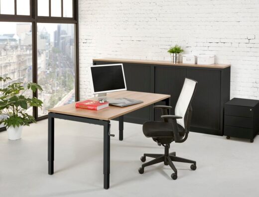 Bureau 4-poot Slinger 180 x 80 cm Zwart Robson eiken