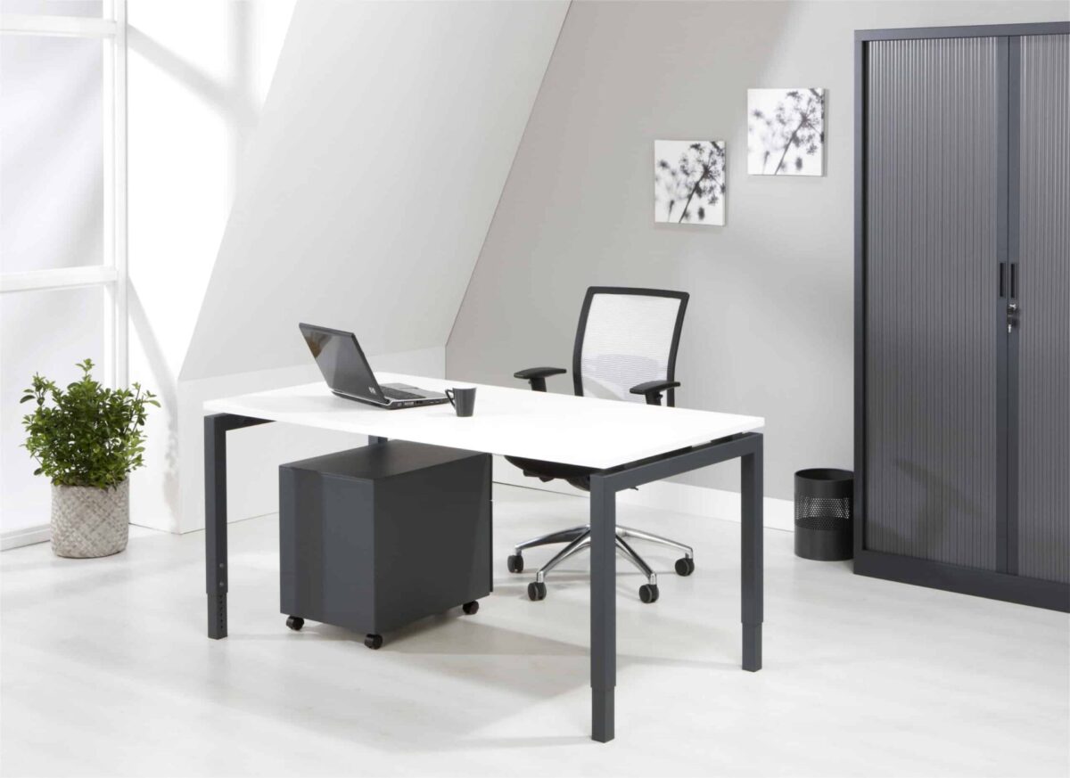 Bureau 4-poot 140 x 80 Antraciet Wit
