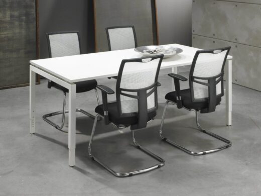 Bureau 4-poot 100 x 80 Wit Logan Eiken comfortabel en multifunctioneel wit Logan eiken 100x80 cm