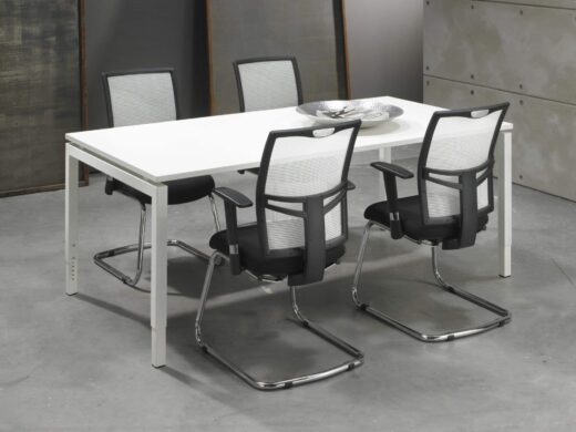 Bureau 4-poot 140 x 80 Wit Logan eiken