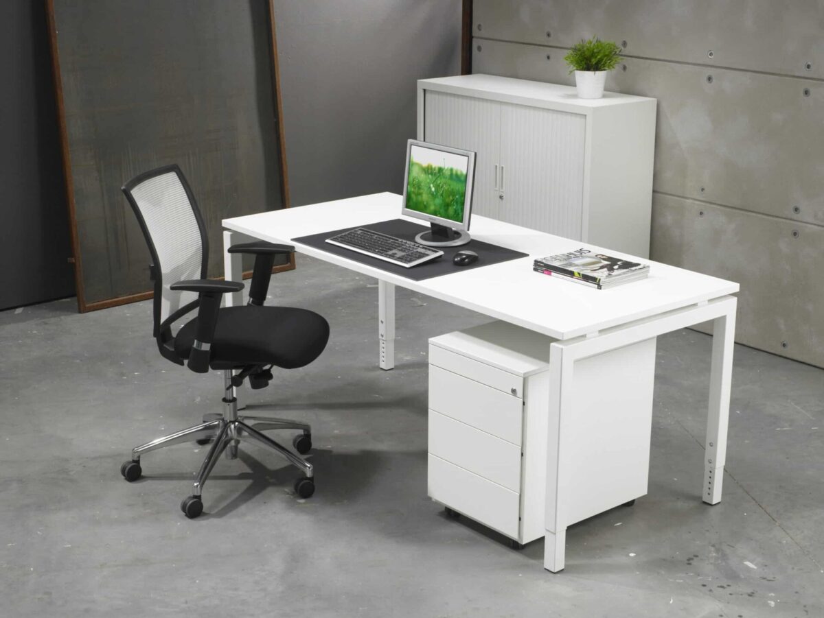 Bureau 4-poot 80 x 80 Wit Wit