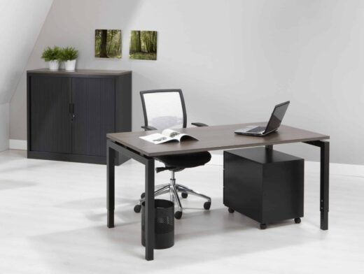 Bureau 4-poot 100 x 80 Zwart Logan Eiken kantoor werktafel
