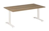 Elektrisch Zit Sta Bureau wit/Natuur Eiken 140 x 80 cm