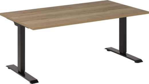 Elektrisch Zit Sta Bureau Zwart/Natuur Eiken 120 x 80 cm