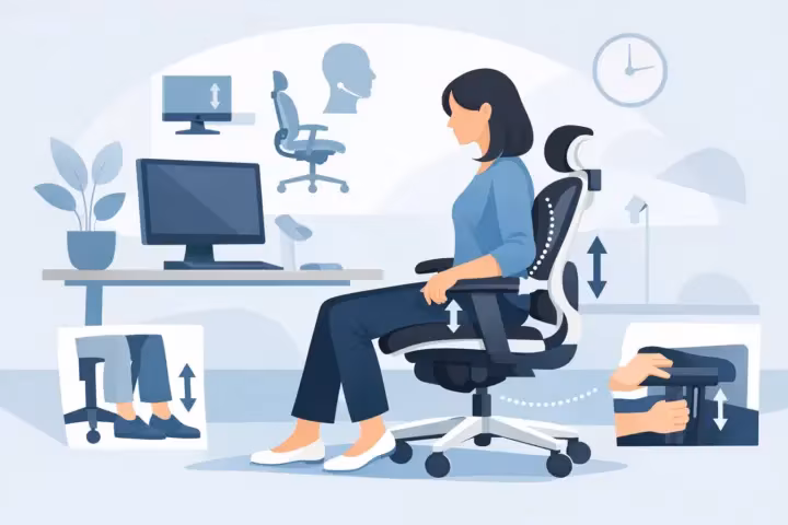 Ergonomische bureaustoel instellen stappenplan