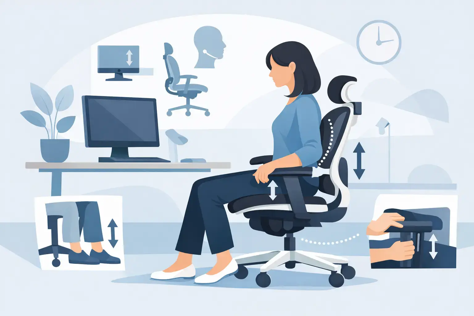 Ergonomische bureaustoel instellen stappenplan