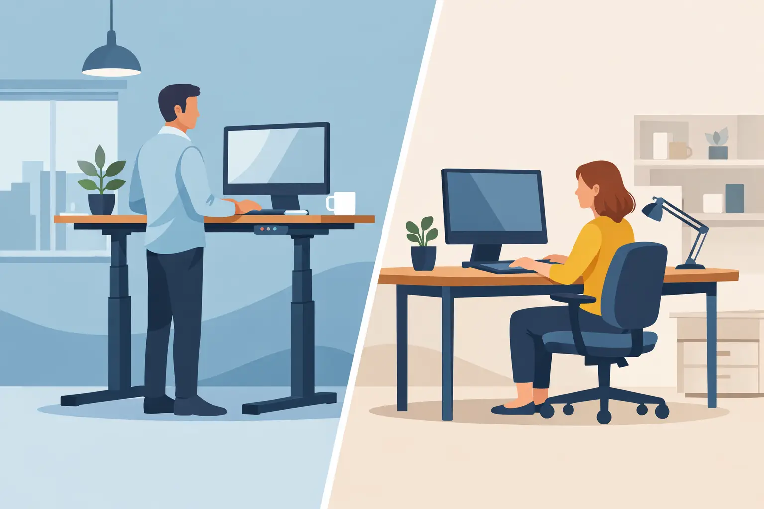 Zit sta bureau versus vast bureau: wat past?